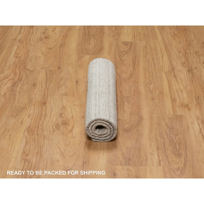 Modern and Contemporary Wool Hand Loomed Rug Beige No Border 2.0X3.0 -O090795