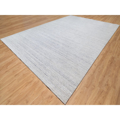 Modern and Contemporary Wool Hand Loomed Rug Grey None 12.1X17.9 -O090800