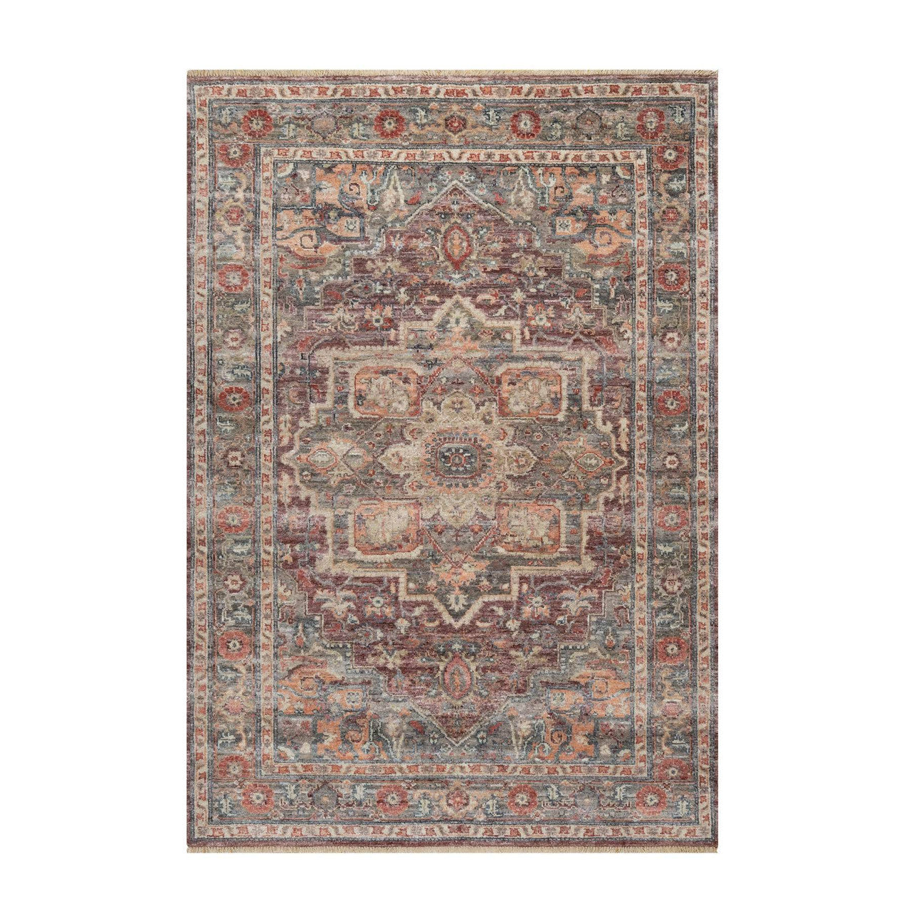 Red 5'10" x 9'0" Tribal & Geometric Hand knotted Wool Rug - Sku: O090804