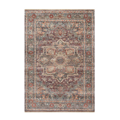 Tribal & Geometric Wool Hand Knotted Rug Red Gray 5.10X9.0 -O090804