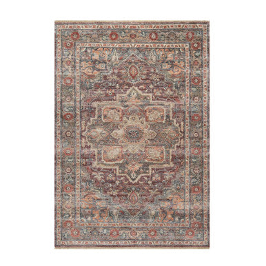 Tribal & Geometric Wool Hand Knotted Rug Red Gray 5.10X9.0 -O090804
