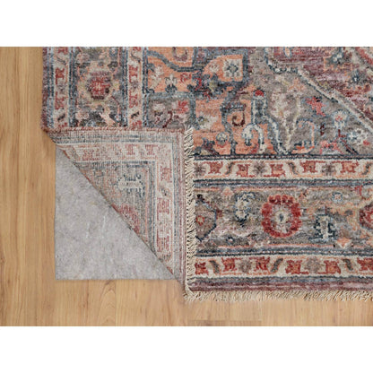 Tribal & Geometric Wool Hand Knotted Rug Red Gray 5.10X9.0 -O090804