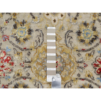 Transitional Wool & Silk Hand Knotted Rug Beige No Border 2.9X20.0 -O090816