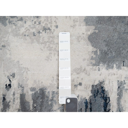 Modern and Contemporary Wool & Silk Hand Knotted Rug Black No Border 3.1X5.3 -O090819