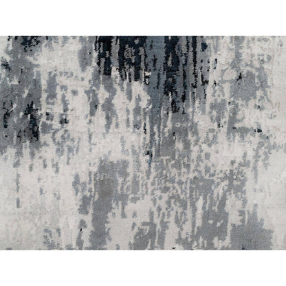 Modern and Contemporary Wool & Silk Hand Knotted Rug Black No Border 3.1X5.3 -O090819