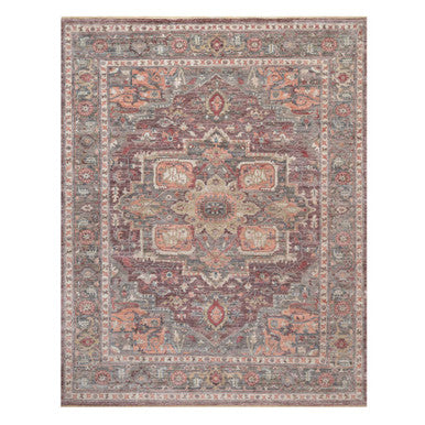 Tribal & Geometric Wool Hand Knotted Rug Red Gray 12.0X15.2 -O090824
