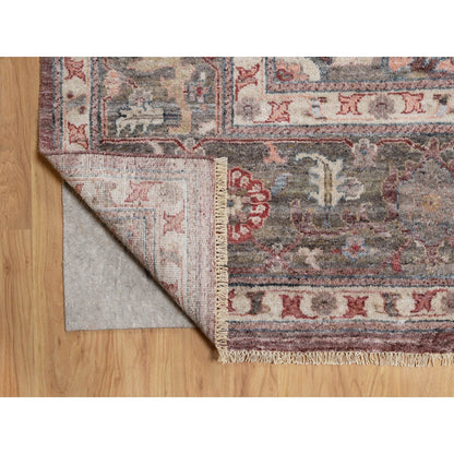 Tribal & Geometric Wool Hand Knotted Rug Red Gray 12.0X15.2 -O090824