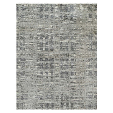 Modern and Contemporary Wool Hand Knotted Rug Grey No Border 9.1X12.1 -O090829