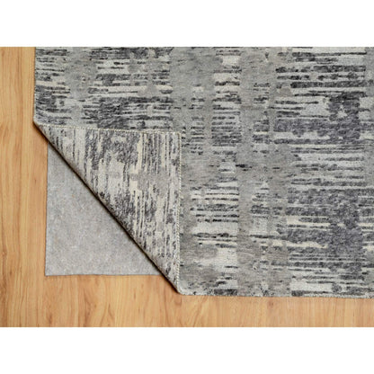 Modern and Contemporary Wool Hand Knotted Rug Grey No Border 9.1X12.1 -O090829