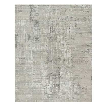 Modern and Contemporary Wool Hand Knotted Rug Grey No Border 8.0X10.2 -O090830