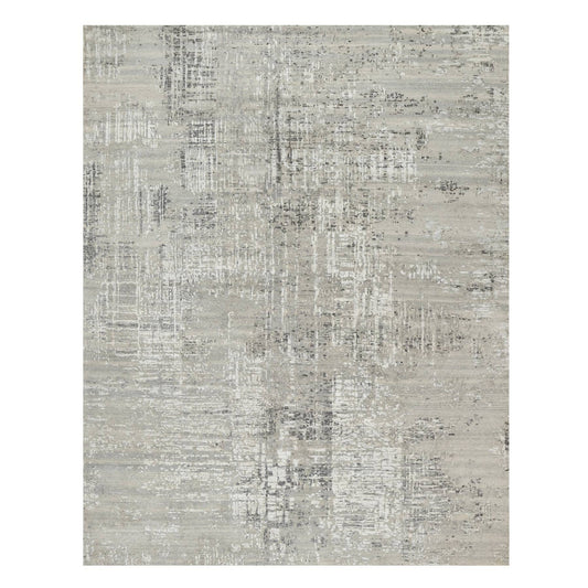 Modern and Contemporary Wool Hand Knotted Rug Grey No Border 8.0X10.2 -O090830