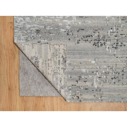 Modern and Contemporary Wool Hand Knotted Rug Grey No Border 8.0X10.2 -O090830