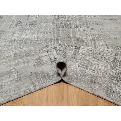 Modern and Contemporary Wool Hand Knotted Rug Grey No Border 8.0X10.2 -O090830