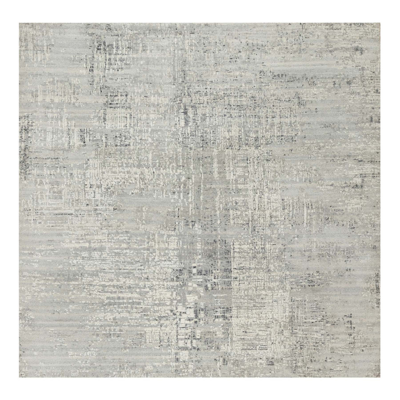 Gray 8'1" x 8'0" Modern and Contemporary Hand knotted Wool Rug - Sku: O090835