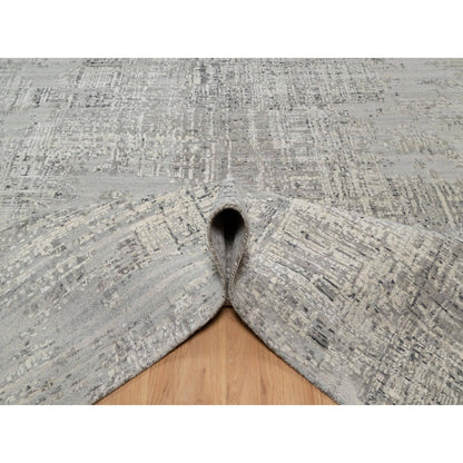 Modern and Contemporary Wool Hand Knotted Rug Grey No Border 8.1X8.0 -O090835