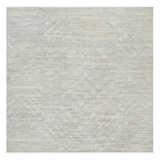 Modern and Contemporary Wool Hand Knotted Rug Grey No Border 10.0X10.0 -O090836