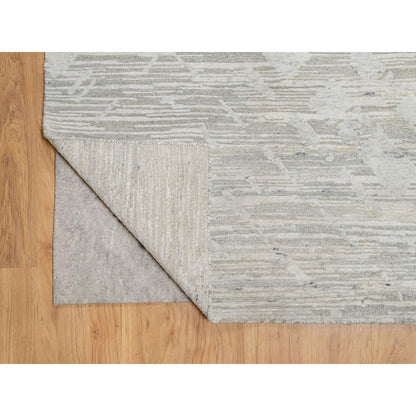 Modern and Contemporary Wool Hand Knotted Rug Grey No Border 10.0X10.0 -O090836