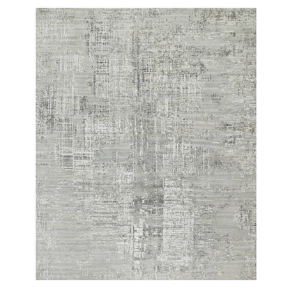 Modern and Contemporary Wool Hand Knotted Rug Grey No Border 12.0X14.9 -O090837
