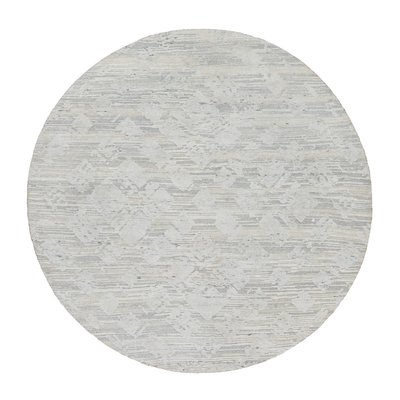 Gray 6'0" x 6'0" Modern and Contemporary Hand knotted Wool Rug - Sku: O090839