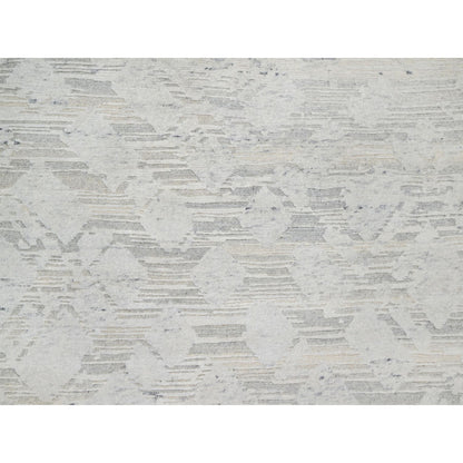 Modern and Contemporary Wool Hand Knotted Rug Grey No Border 6.0X6.0 -O090839