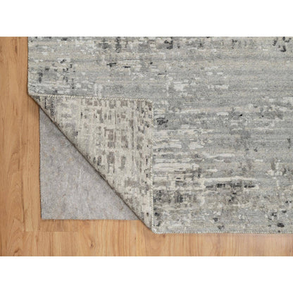 Modern and Contemporary Wool Hand Knotted Rug Grey No Border 12.0X11.10 -O090841
