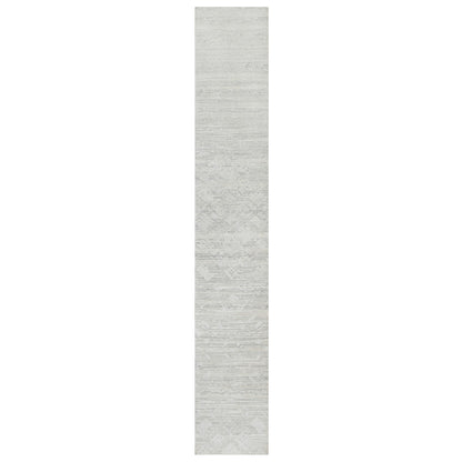 Modern and Contemporary Wool Hand Knotted Rug Grey No Border 2.6X15.9 -O090845