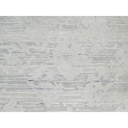 Modern and Contemporary Wool Hand Knotted Rug Grey No Border 2.6X15.9 -O090845