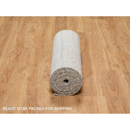 Modern and Contemporary Wool Hand Knotted Rug Grey No Border 2.6X15.9 -O090845