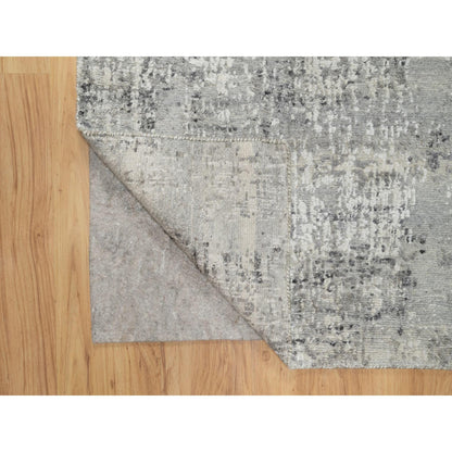 Modern and Contemporary Wool Hand Knotted Rug Grey No Border 2.7X28.0 -O090846