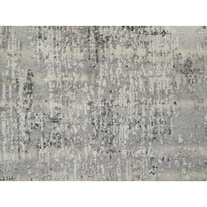 Modern and Contemporary Wool Hand Knotted Rug Grey No Border 2.6X29.9 -O090848