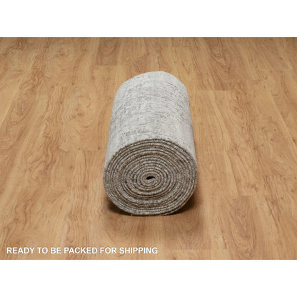 Modern and Contemporary Wool Hand Knotted Rug Grey No Border 2.6X30.0 -O090849