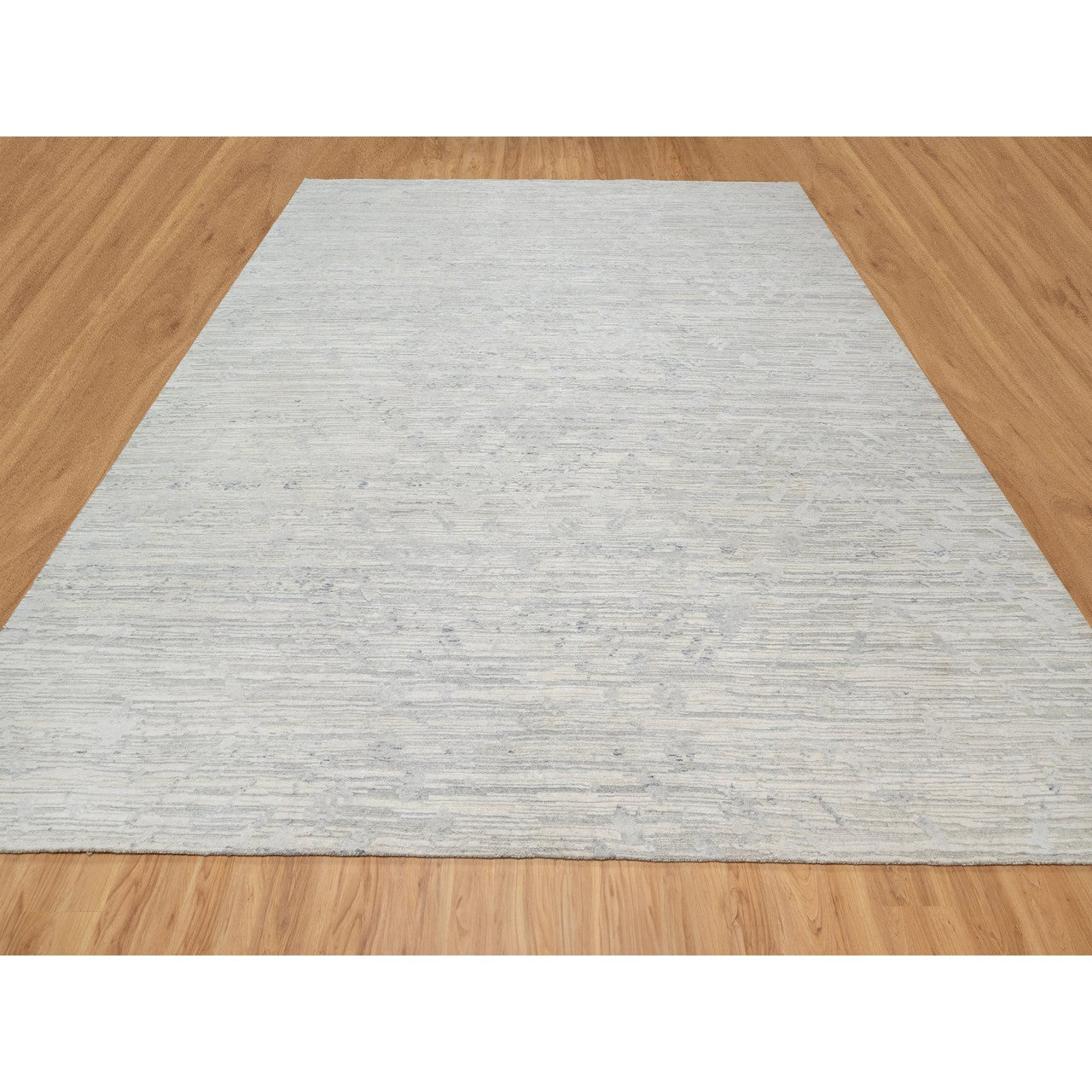 Modern and Contemporary Wool Hand Knotted Rug Grey No Border 12.0X12.1 -O090850