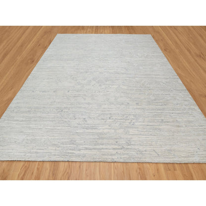 Modern and Contemporary Wool Hand Knotted Rug Grey No Border 12.0X12.1 -O090850
