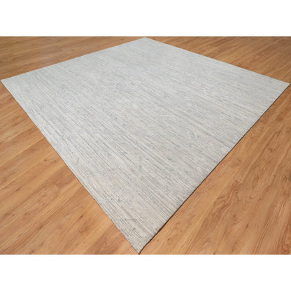 Modern and Contemporary Wool Hand Knotted Rug Grey No Border 12.0X12.1 -O090850