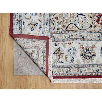 Fine Oriental Wool & Silk Hand Knotted Rug Red 8.9x12.0 -O090869