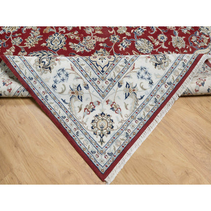 Fine Oriental Wool & Silk Hand Knotted Rug Red 8.9x12.0 -O090869