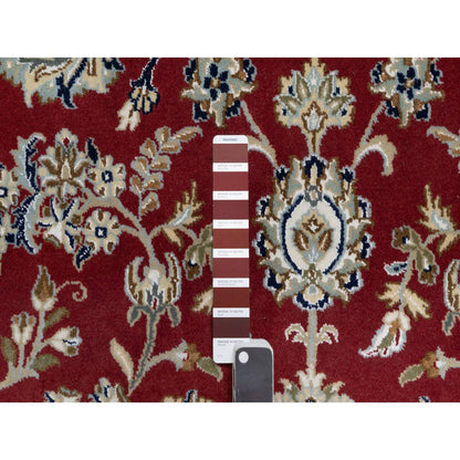 Fine Oriental Wool & Silk Hand Knotted Rug Red 8.9x12.0 -O090869