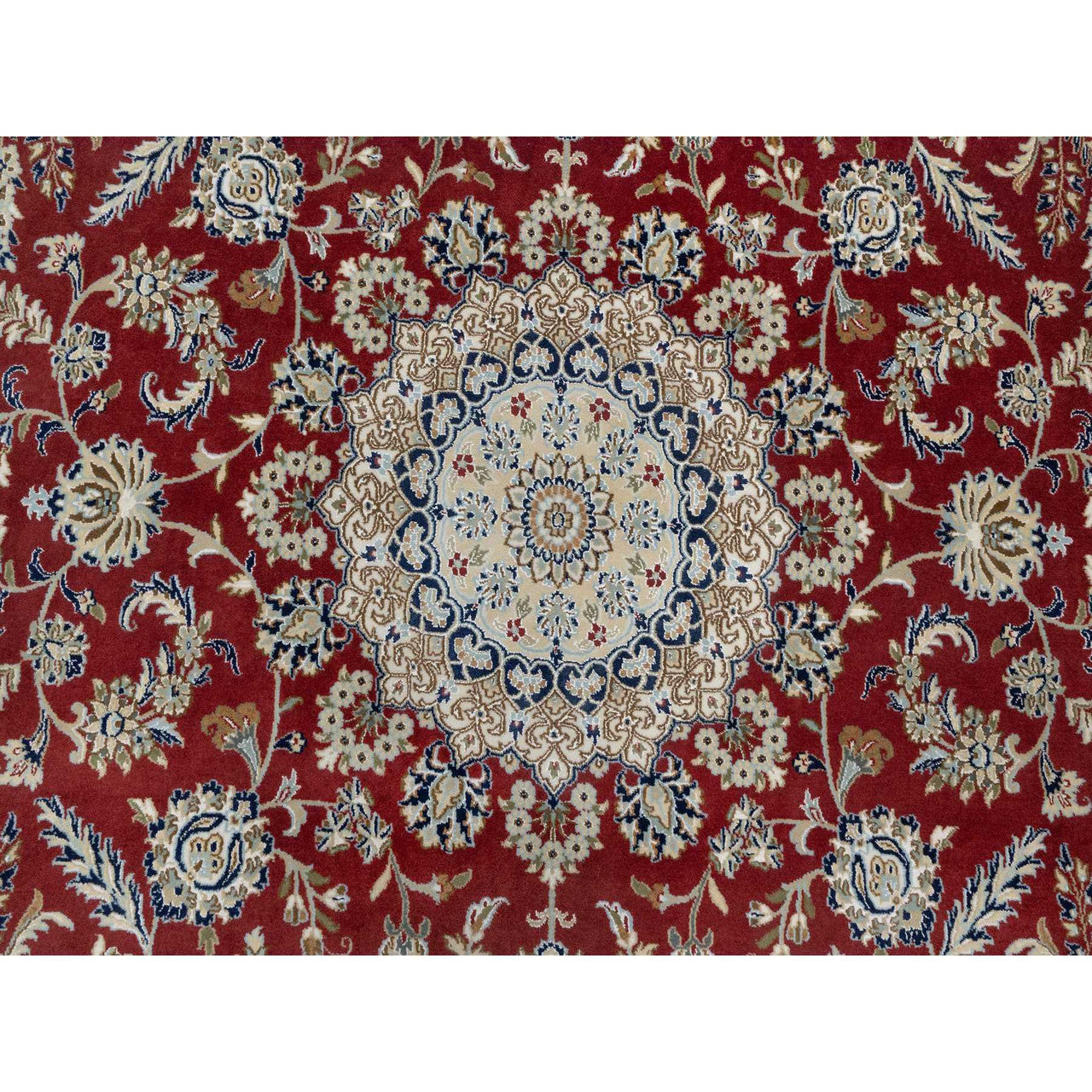 Red 8'9" x 12'0" Fine Oriental Hand knotted Wool/Silk Rug - Sku: O090869