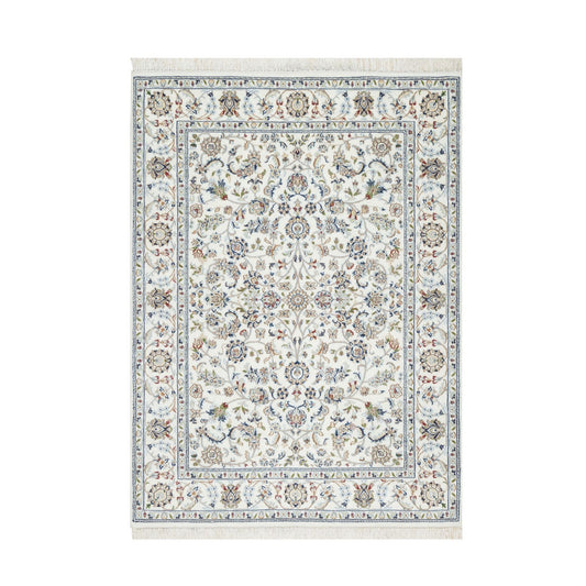 Fine Oriental Wool Hand Knotted Rug Ivory White 5.0X7.0 -O090876