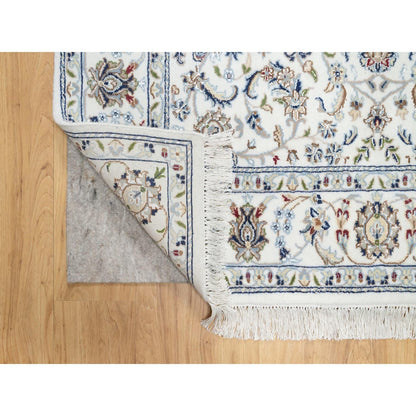 Fine Oriental Wool Hand Knotted Rug Ivory White 5.0X7.0 -O090876