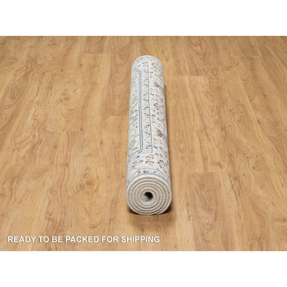 Fine Oriental Wool Hand Knotted Rug Ivory White 5.0X7.0 -O090876