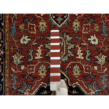Heriz Wool Hand Knotted Rug Red Blue 2.6X16.0 -O090914