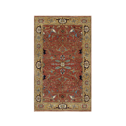 Heriz Wool Hand Knotted Rug Red Gold 3.0X5.1 -O090921
