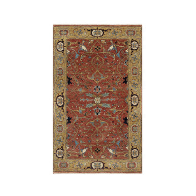 Heriz Wool Hand Knotted Rug Red Gold 3.0X5.1 -O090921