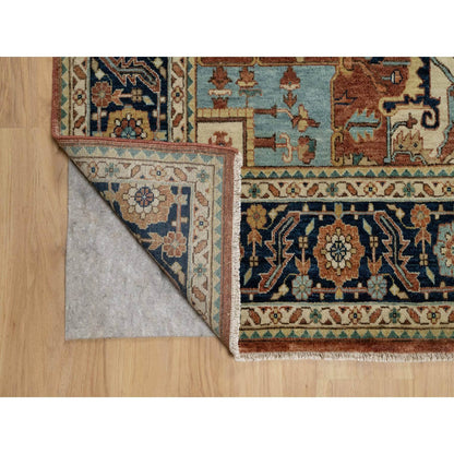 Heriz Wool Hand Knotted Rug Red Blue 8.9X12.1 -O090928