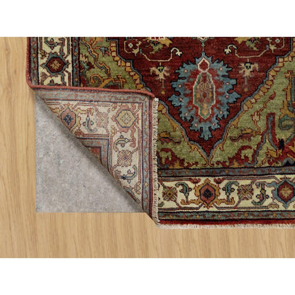 Heriz Wool Hand Knotted Rug Red Ivory 3.2X5.3 -O090931