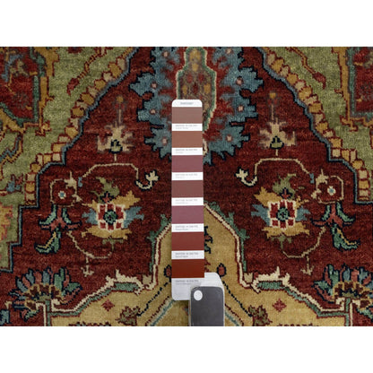 Heriz Wool Hand Knotted Rug Red Ivory 3.2X5.3 -O090931