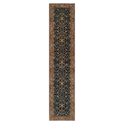 Heriz Wool Hand Knotted Rug Blue Red 2.8X12.1 -O090932