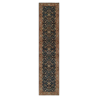 Heriz Wool Hand Knotted Rug Blue Red 2.8X12.1 -O090932