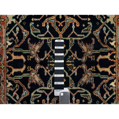 Heriz Wool Hand Knotted Rug Blue Red 2.8X12.1 -O090932